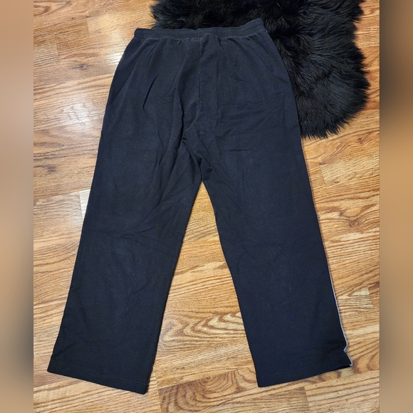 Wide Leg Sweatpants Black with White Stripes Women's Size L - Picture 4 of 6